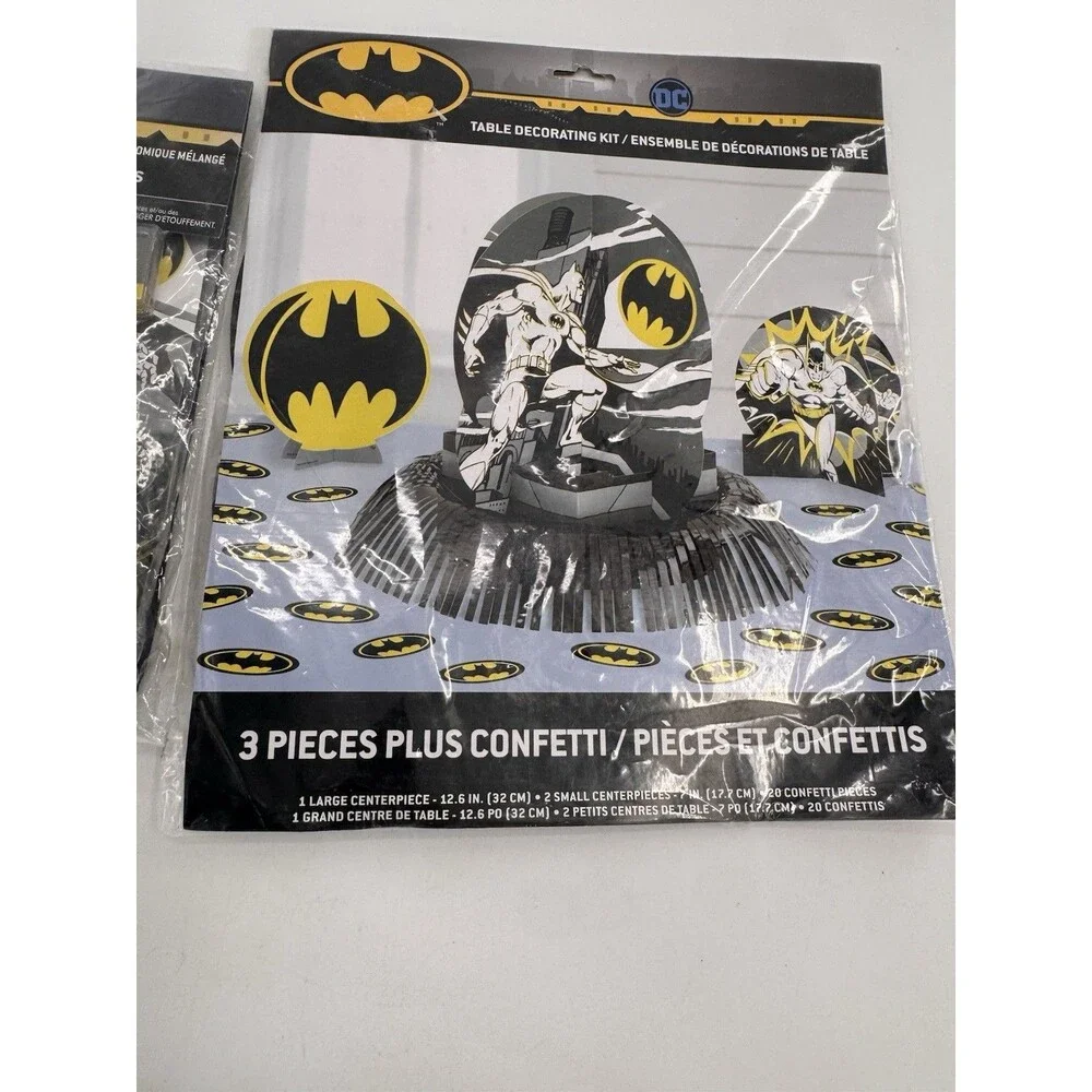 DC Comics Batman Mega Mix Value Party Favor Pack 48 piece & Table Decorating Kit